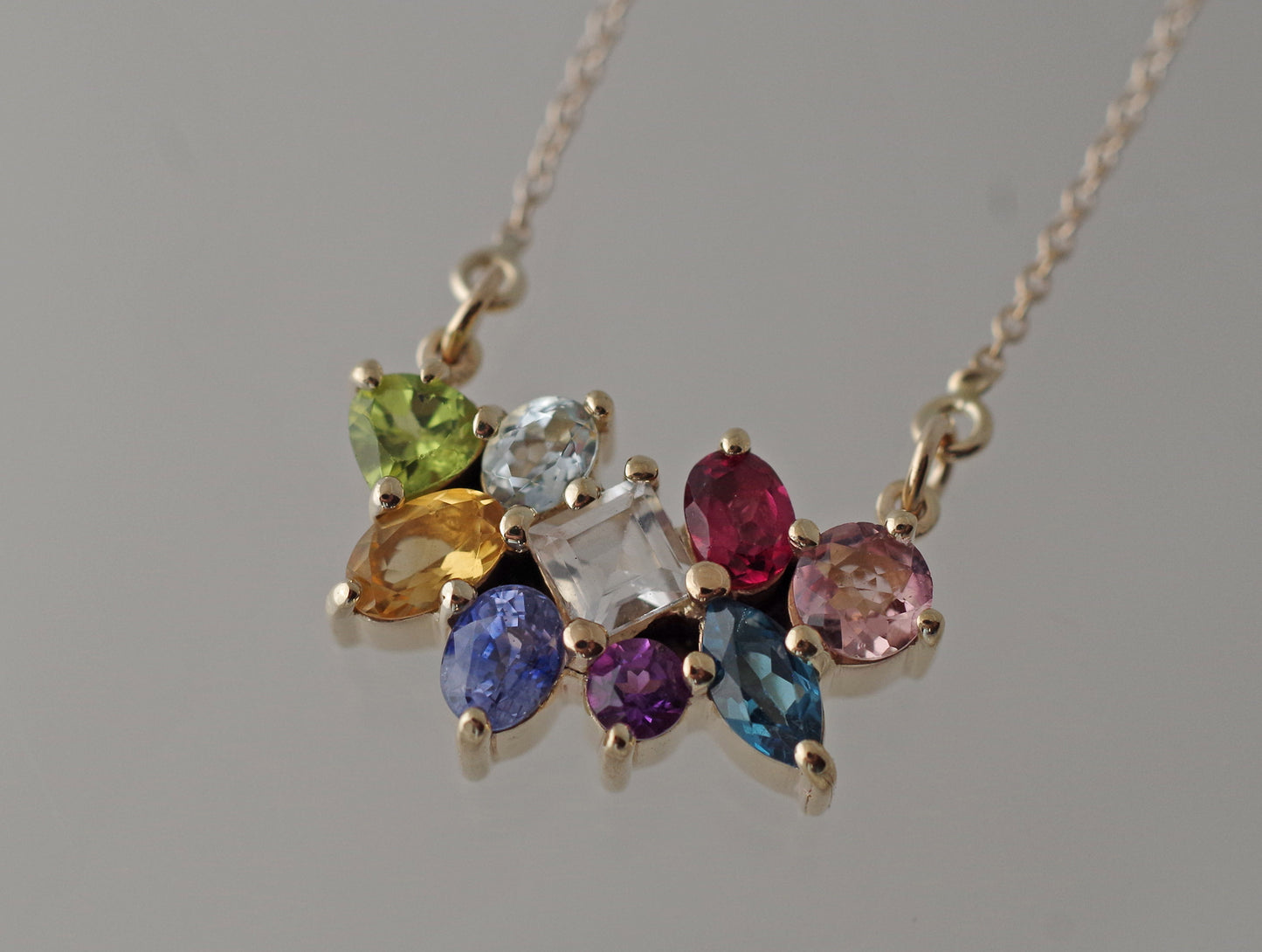 Gemstone Cluster Necklace