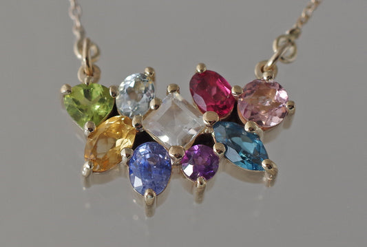 Gemstone Cluster Necklace
